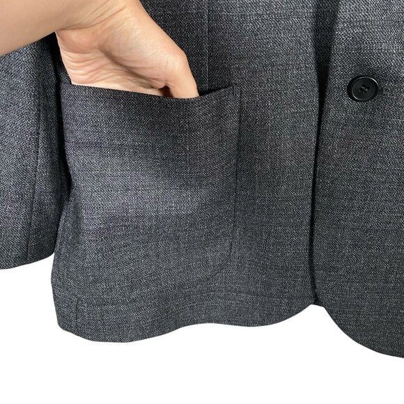 H&M x Freely Lanificio Comero Unstructured Sport Coat 41R Charcoal Patch Pocket - Picture 6 of 16